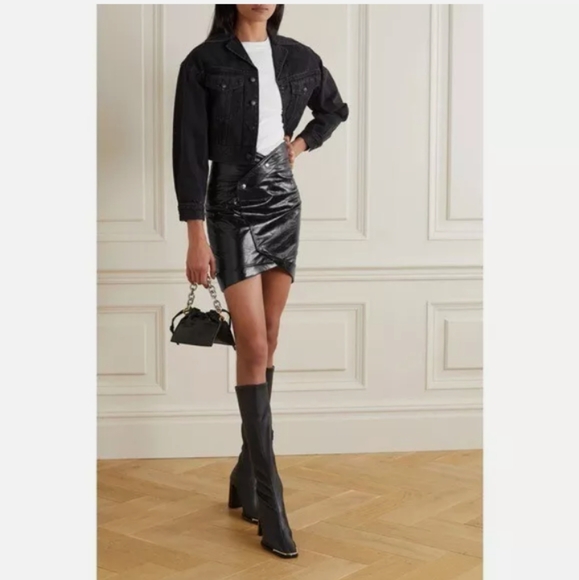 RTA PALOMA LAMBSKIN SKIRT - Picture 3 of 13